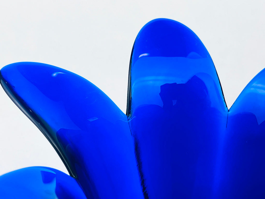 Product image for 'vintage cobalt blue glass floral votive candle holders studio nova handmade in portugal' (view f53b42)