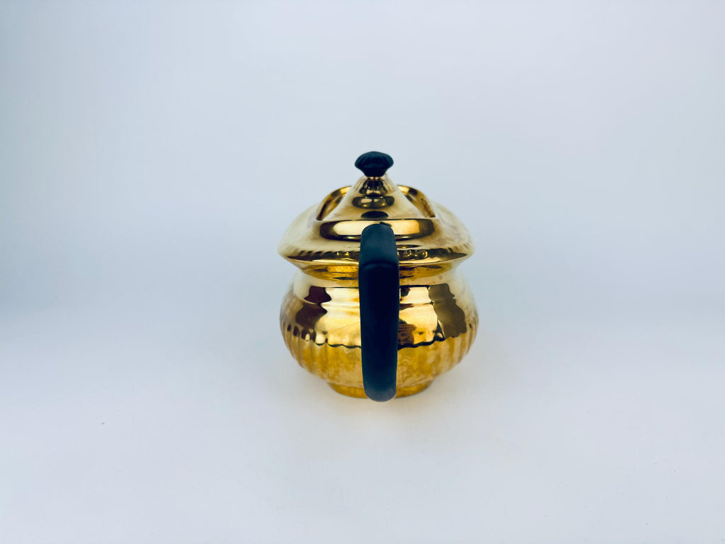 Product image for 'vintage 1930s crown devon 24kt gold black ceramic kettle art deco georgian teapot made in england' (view 4d4284)