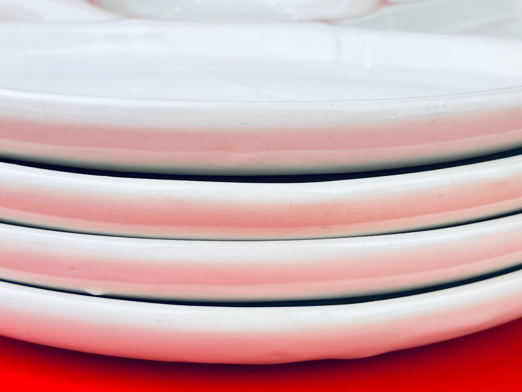 Product image for 'vintage white glazed ceramic fondue sushi plates set of 4 9' (view 346fff)
