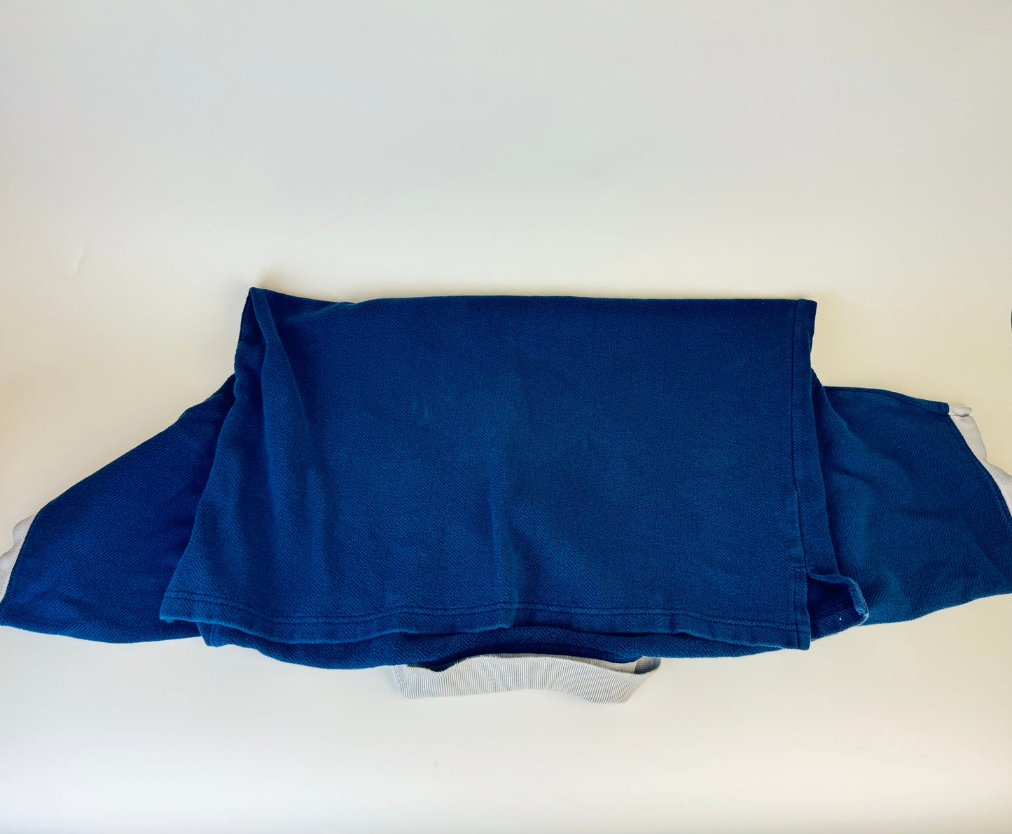 Product image for 'vintage global canada 1990s 100 cotton short sleeve polo shirt blue grey collar made in canada' (view dbeced)