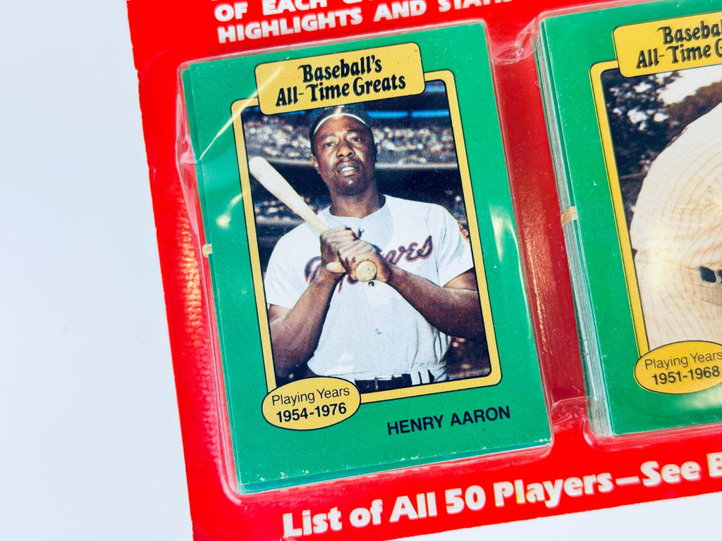 Product image for 'vintage baseballs all time greats collectible sport cards set of fifty 50 new old stock nos made in usa 1987' (view acce9b)