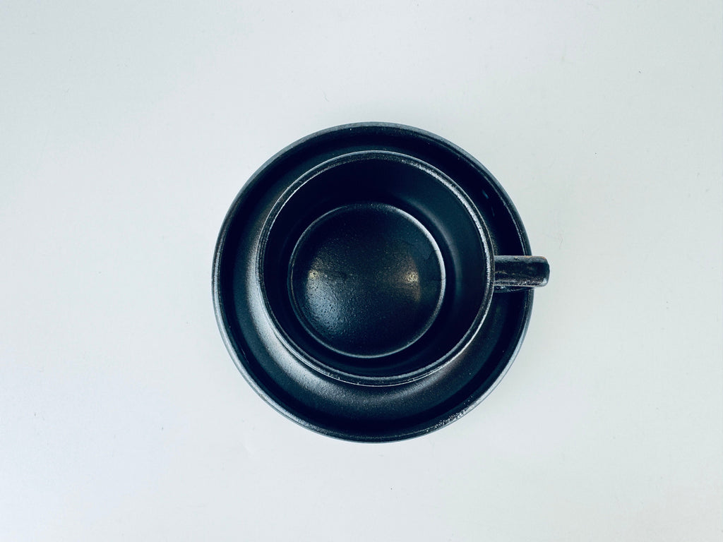 Product image for 'vintage brenne gres de grand feu stoneware coffee mug saucer made in france' (view 863826)
