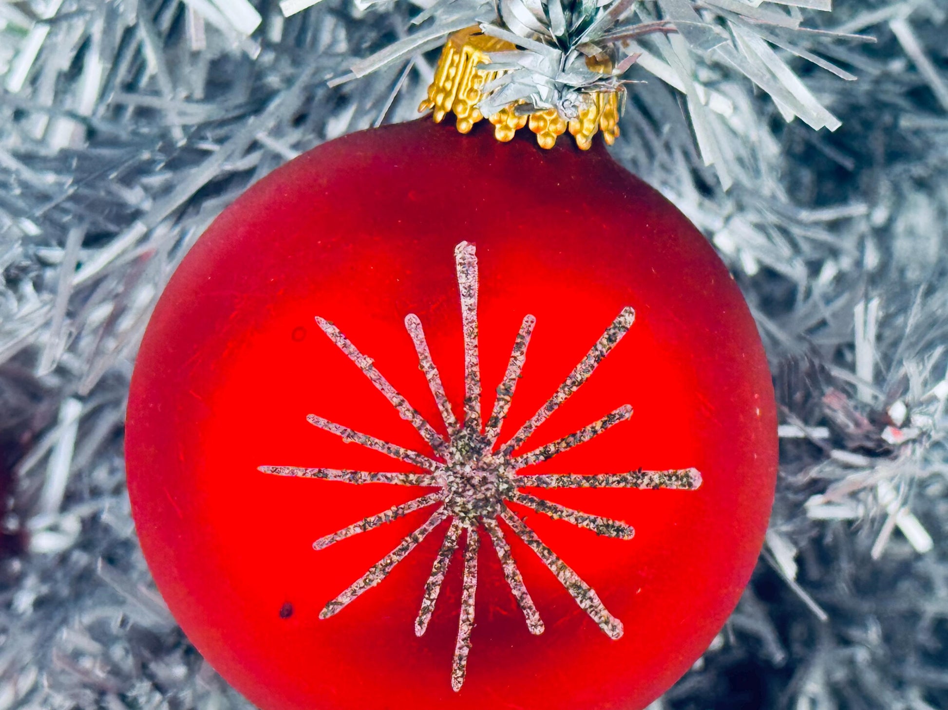 Product image for 'vintage red gold glitter mecury glass christmas tree ornaments set of six 6 made in western germany by krebs sohn' (view 41da73)