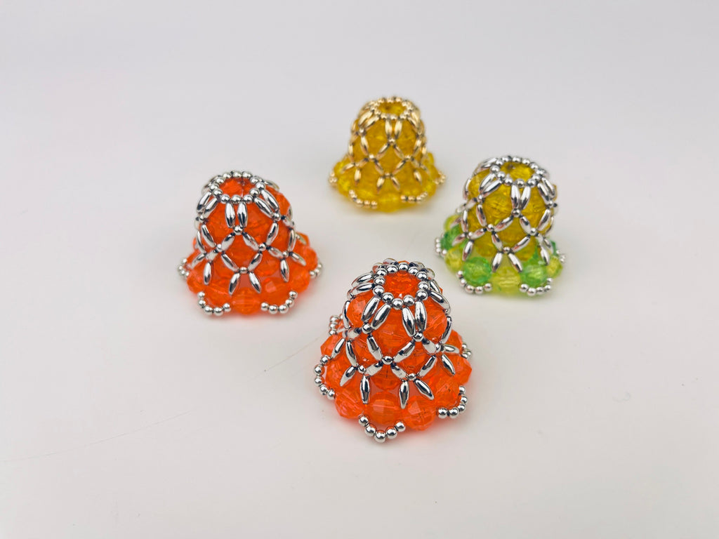 Product image for 'vintage handmade beaded bell christmas light reflectors various colours sold individually' (view 6c3900)