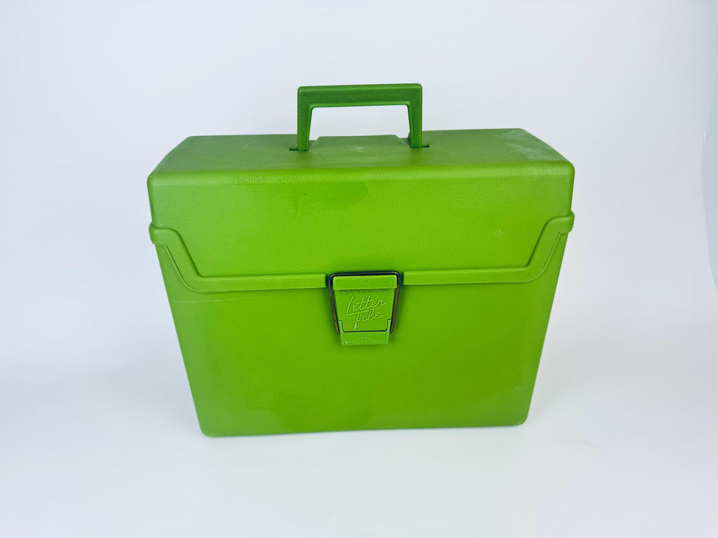 Product image for 'vintage sterling avocado green plastic letter file organizer' (view e850d6)