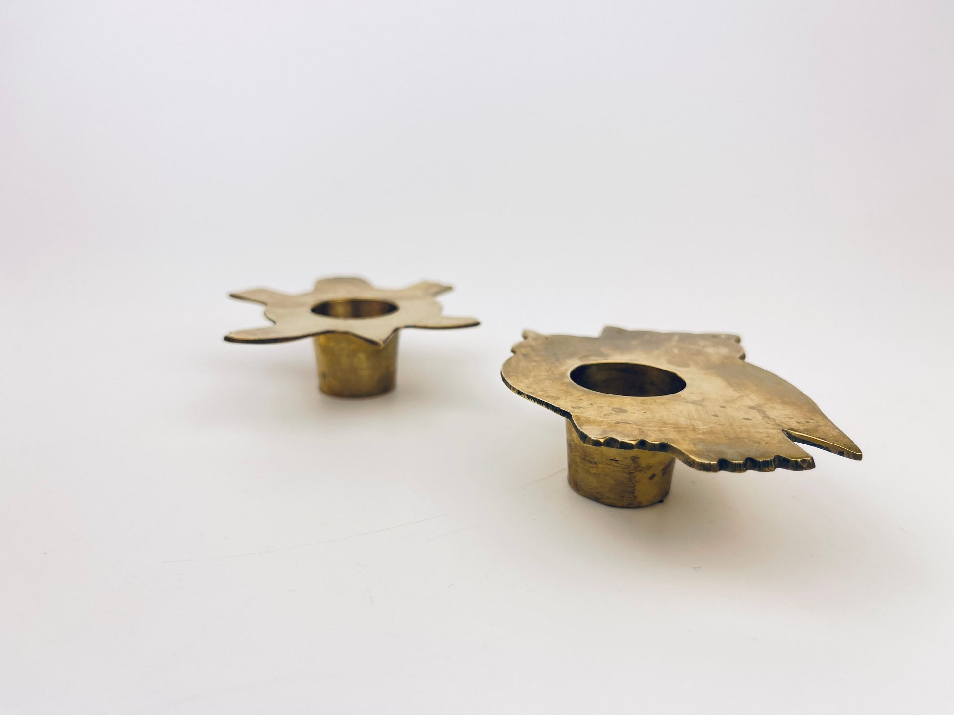 Product image for 'vintage owl turtle gold brass candlestick holders sold separately' (view b5d06e)