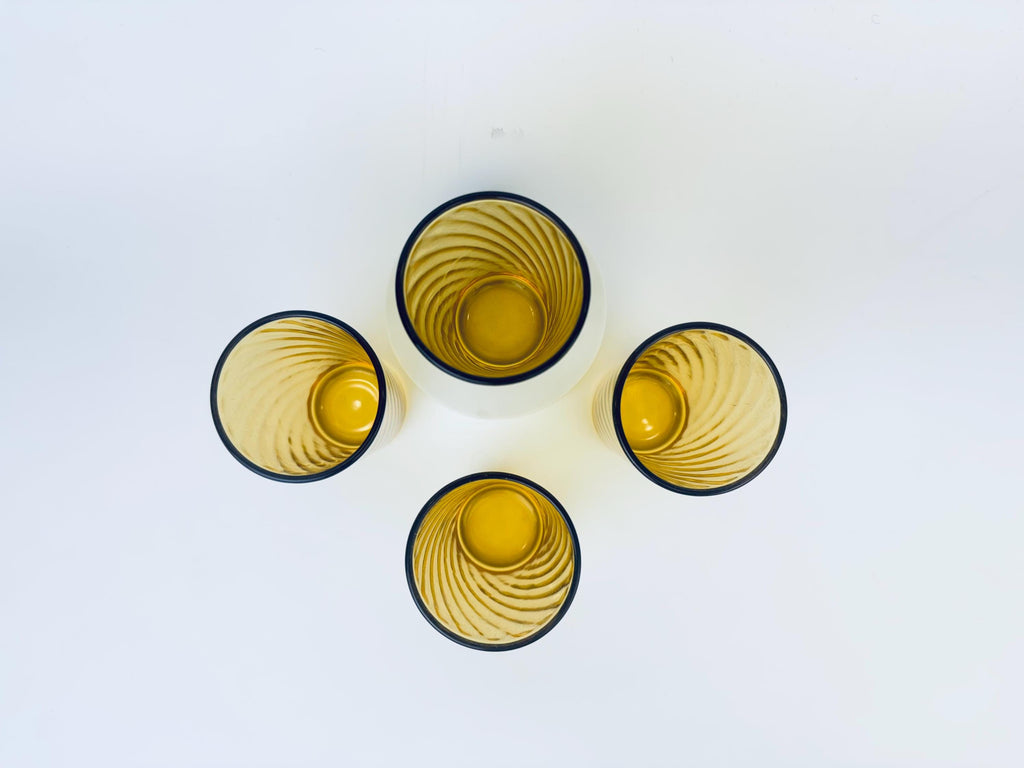 Product image for 'vintage amber swirl juice glasses set of four 4' (view df712c)