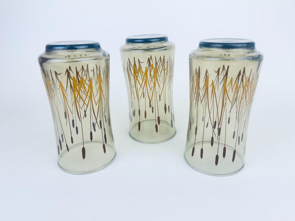 Product image for 'vintage dominion glass cat tails tumbler glasses smokey brown set of three 3' (view 658ab3)