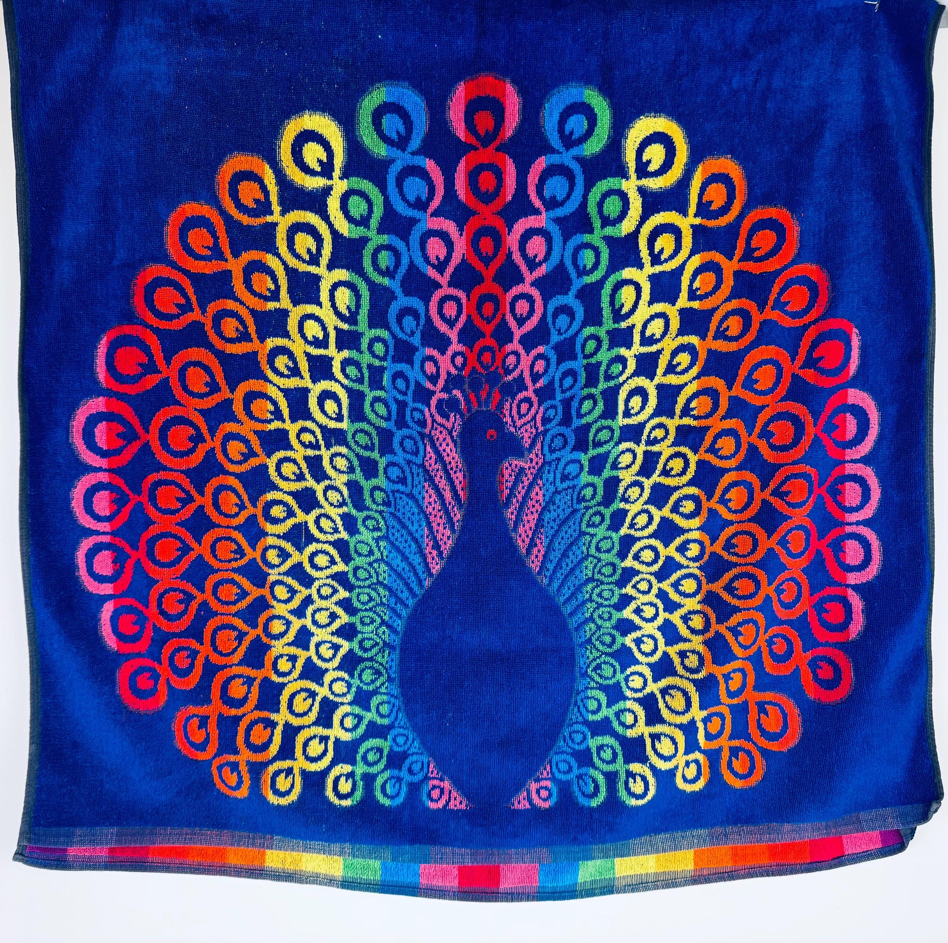 Product image for 'vintage oversized rainbow peacock beach shower towel 100 cotton' (view 3b3ad3)