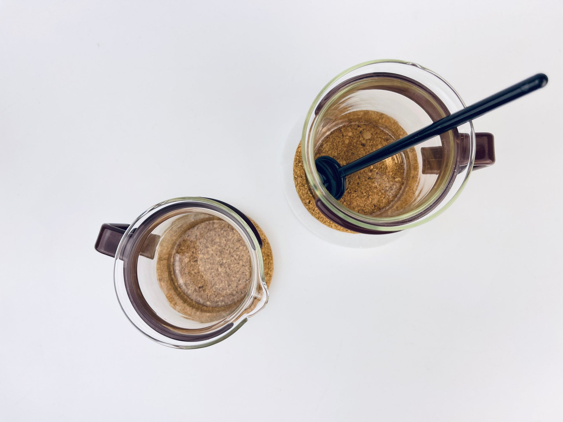 Product image for 'vintage brown bodum espresso demitasse glass coffee creamer sugar bowl set set of two 2' (view 3e86ce)