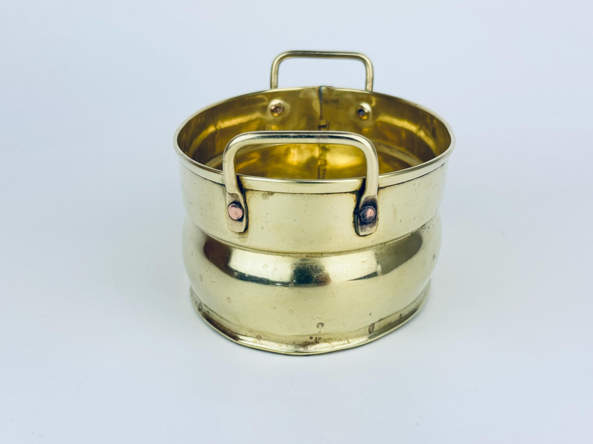 Product image for 'vintage brass oval handled planter' (view cda0c7)