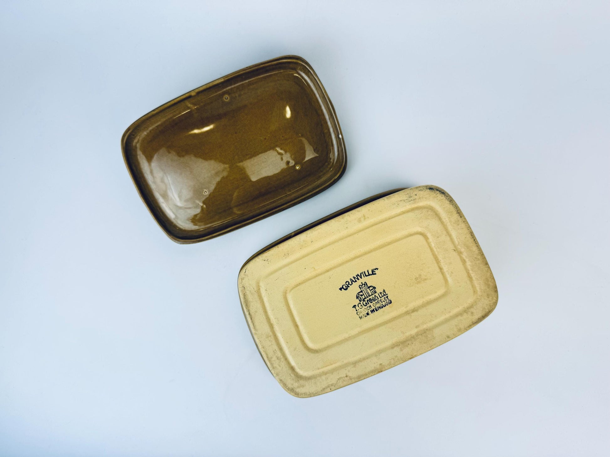 Product image for 'vintage glazed ceramic cheese butter dish granville by tg green ltd gresley church made in england' (view 46a206)
