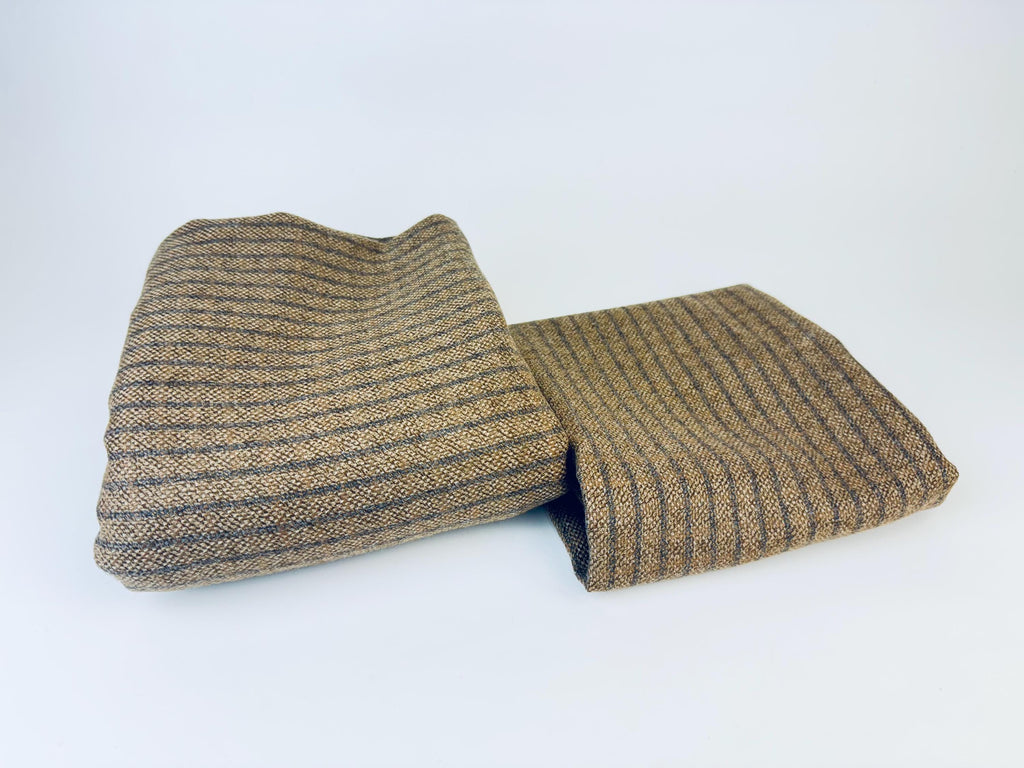 Product image for 'vintage brown grey striped suiting soft wool fabric material cuts sold separately' (view 10533c)
