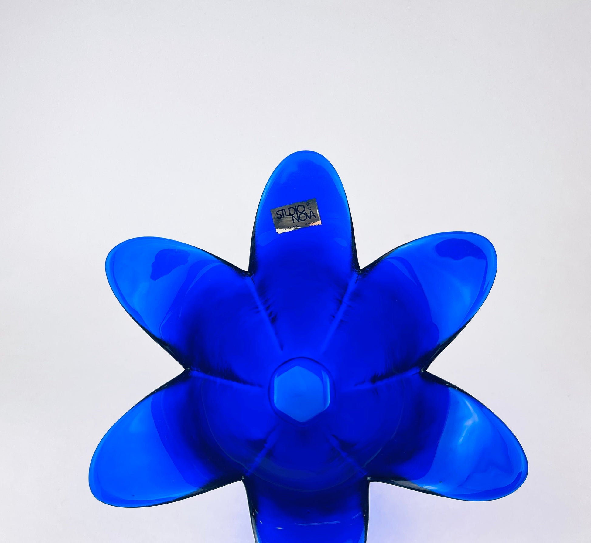 Product image for 'vintage cobalt blue glass floral votive candle holders studio nova handmade in portugal' (view 0e085e)