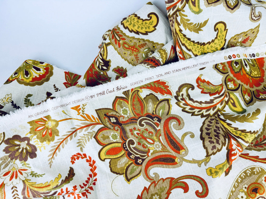 Product image for 'vintage large print floral paisley linen fabric material by mill creek fabrics 40 x 54' (view c1d6c3)