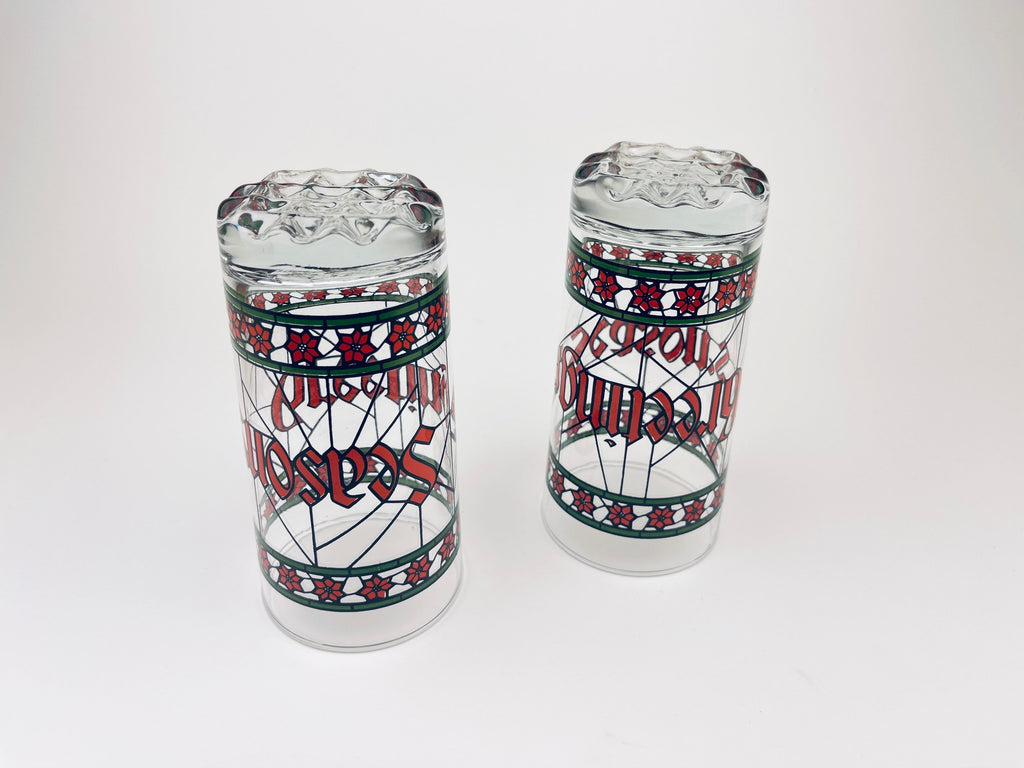 Product image for 'vintage houze season s greetings stained glass tumblers sets sold separately' (view 634130)