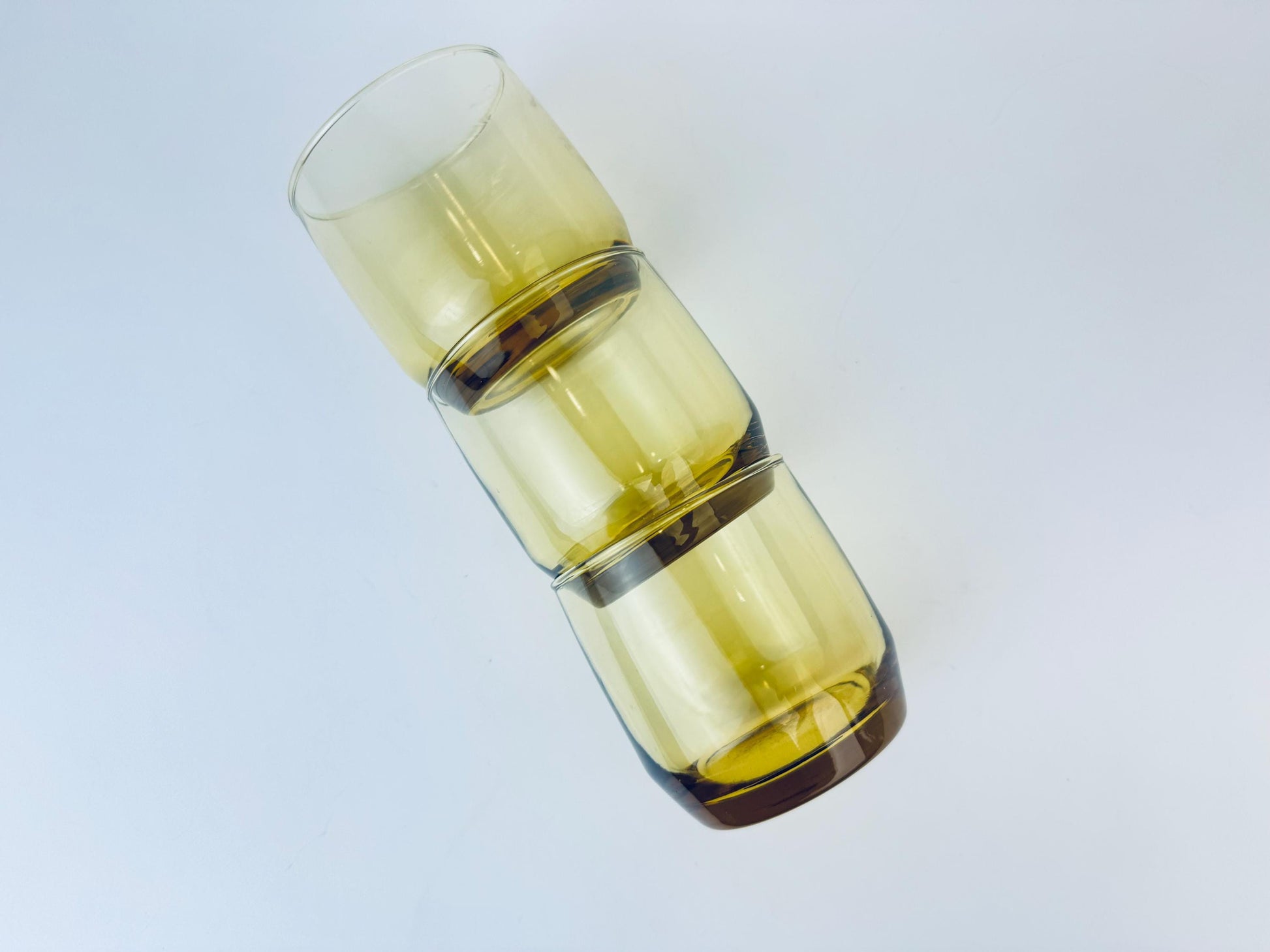 Product image for 'vintage anchor hocking amber lowball glasses set of three 3' (view 4a52d8)