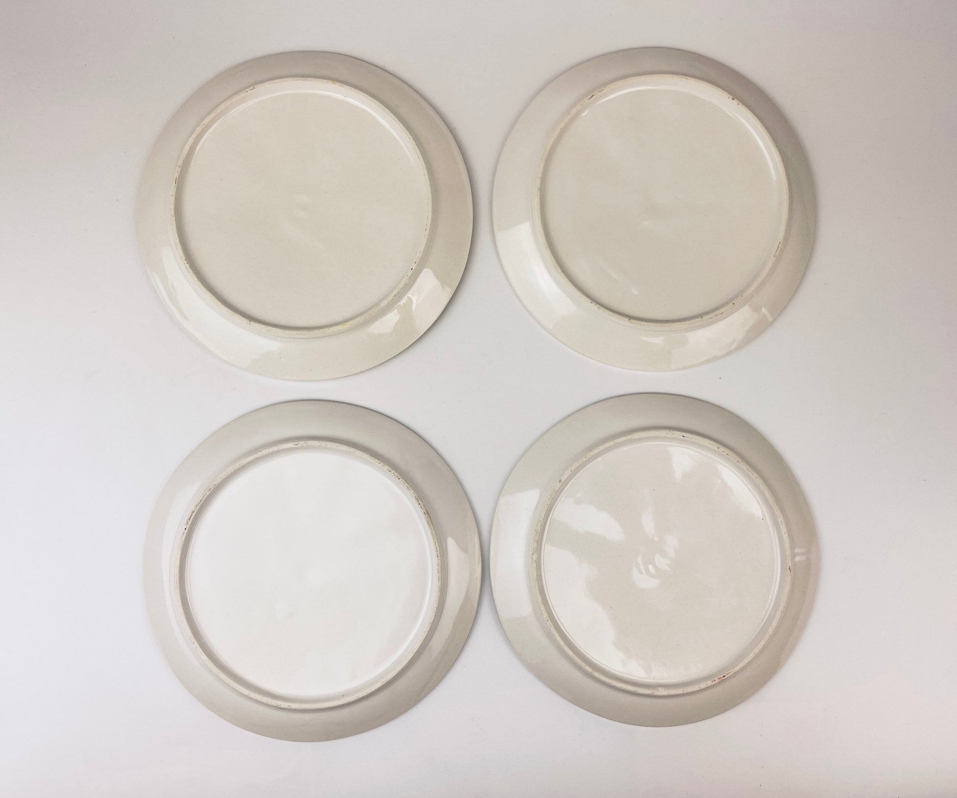 Product image for 'vintage 1970s white glazed ceramic fondue sushi plates set of 4' (view 84c733)
