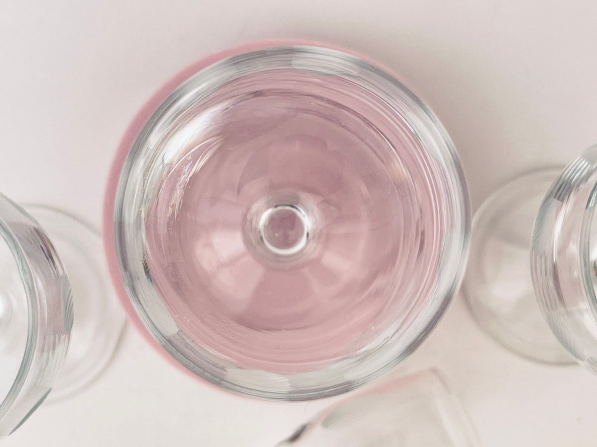 Product image for 'vintage etched polka dot clear port sherry glasses set of four 4' (view 93623c)