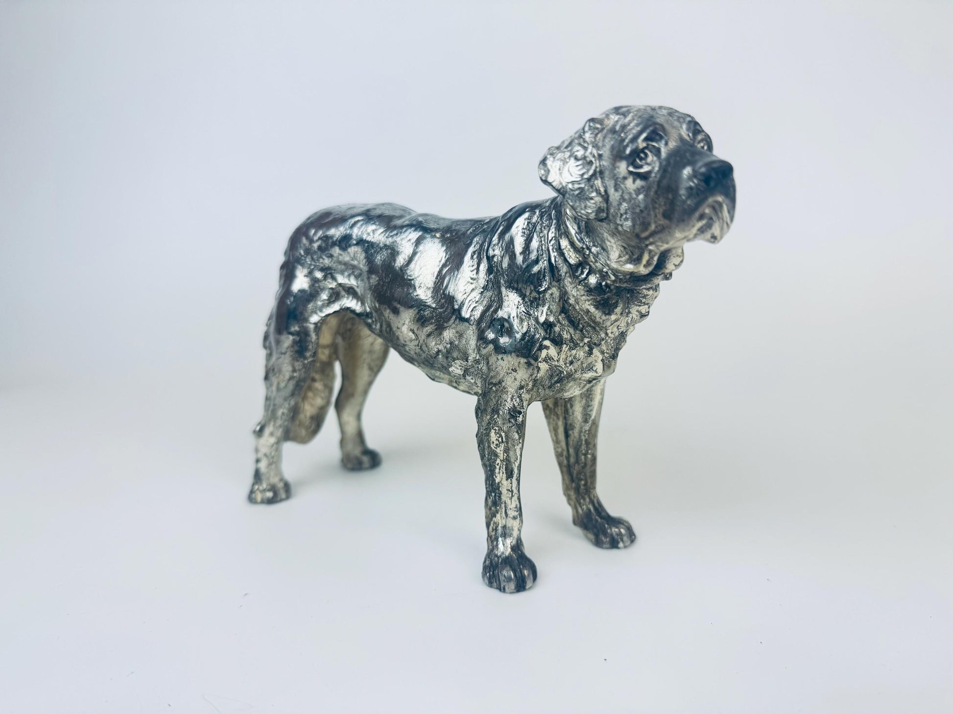 Product image for 'vintage silver metal saint bernard dog sculpture made in japan' (view 1be8d3)
