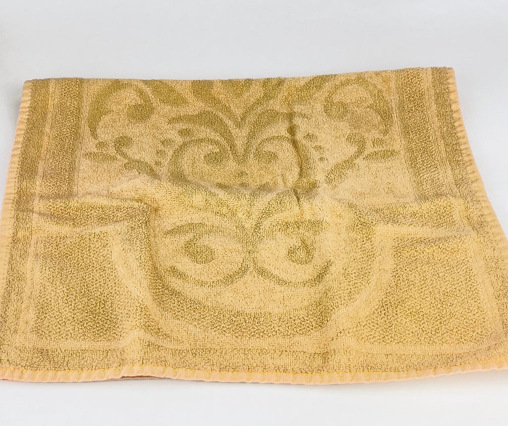 Product image for 'vintage italian gold hand towel floral swirl pattern cotton blend made in italy' (view 955736)