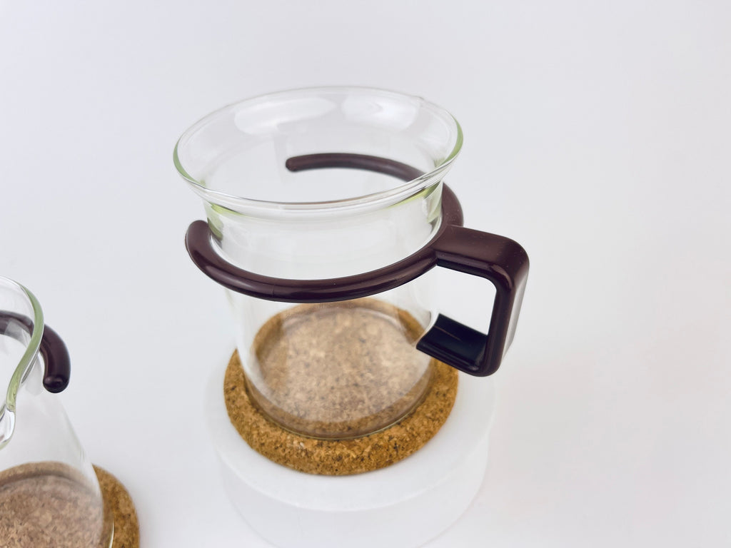 Product image for 'vintage brown bodum espresso demitasse glass coffee creamer sugar bowl set set of two 2' (view d5b6db)