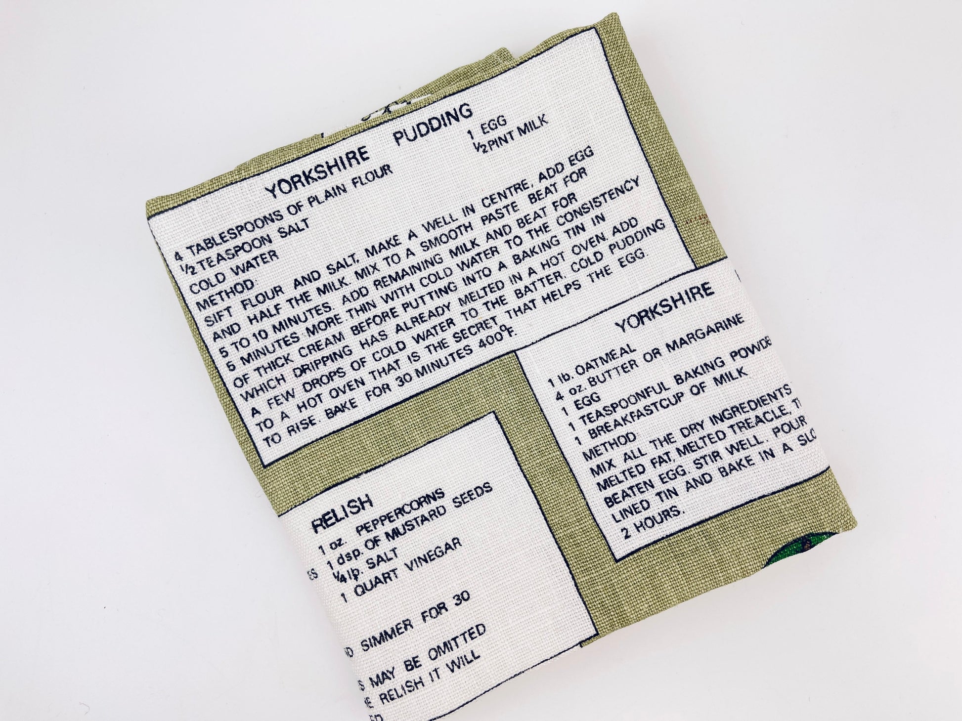 Product image for 'vintage yorkshire recipes tea towel irish linen kitchen art' (view e5ce18)