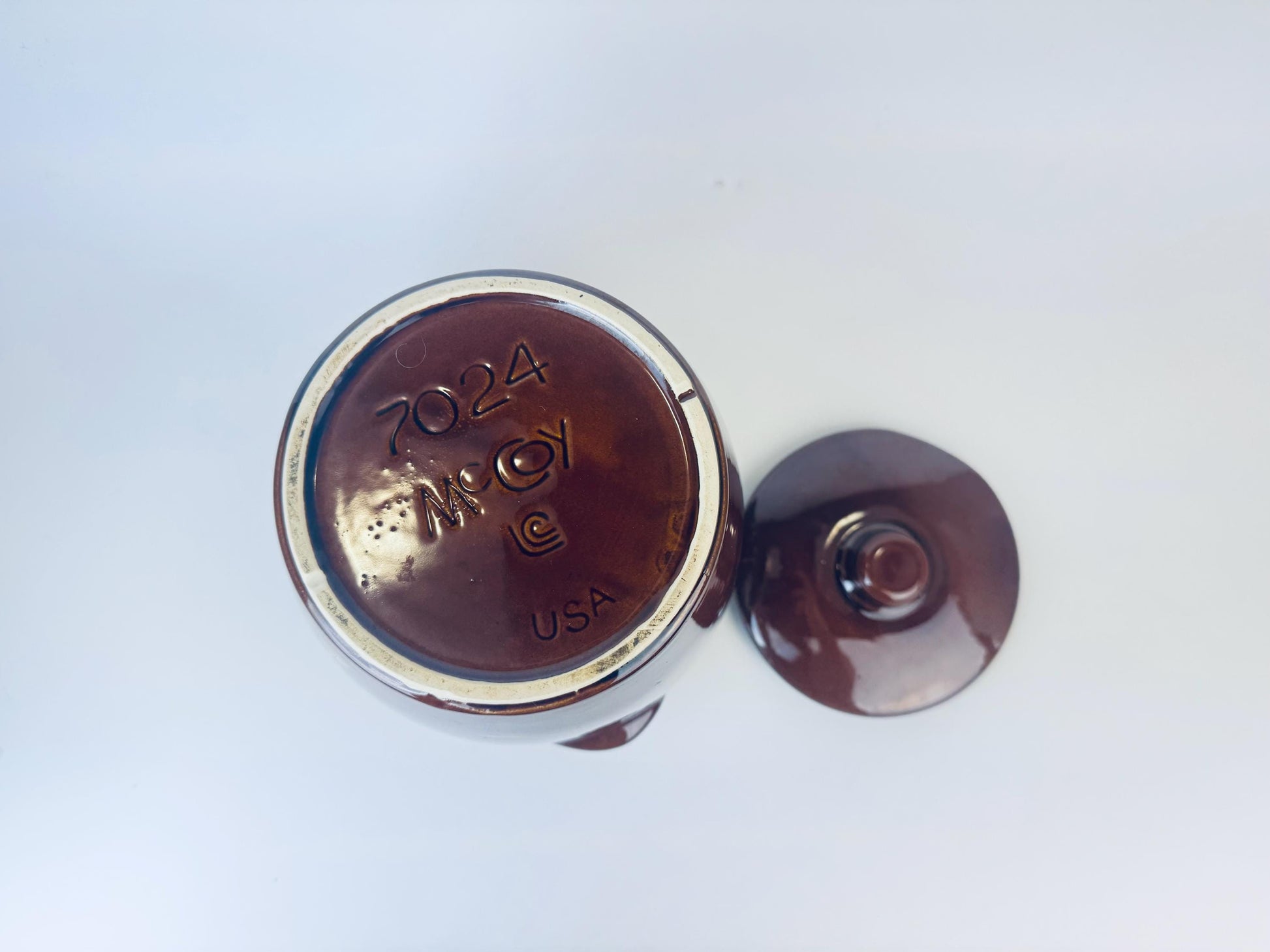 Product image for 'vintage mccoy pottery brown glazed ceramic cookie jar countertop canister made in usa' (view 6b9e28)