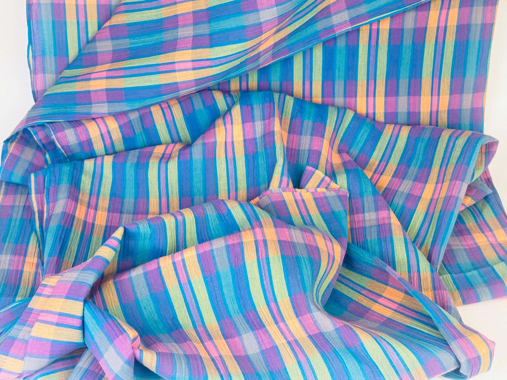 Product image for 'vintage bright pastel polyester fabric material 46 x 96' (view 059209)