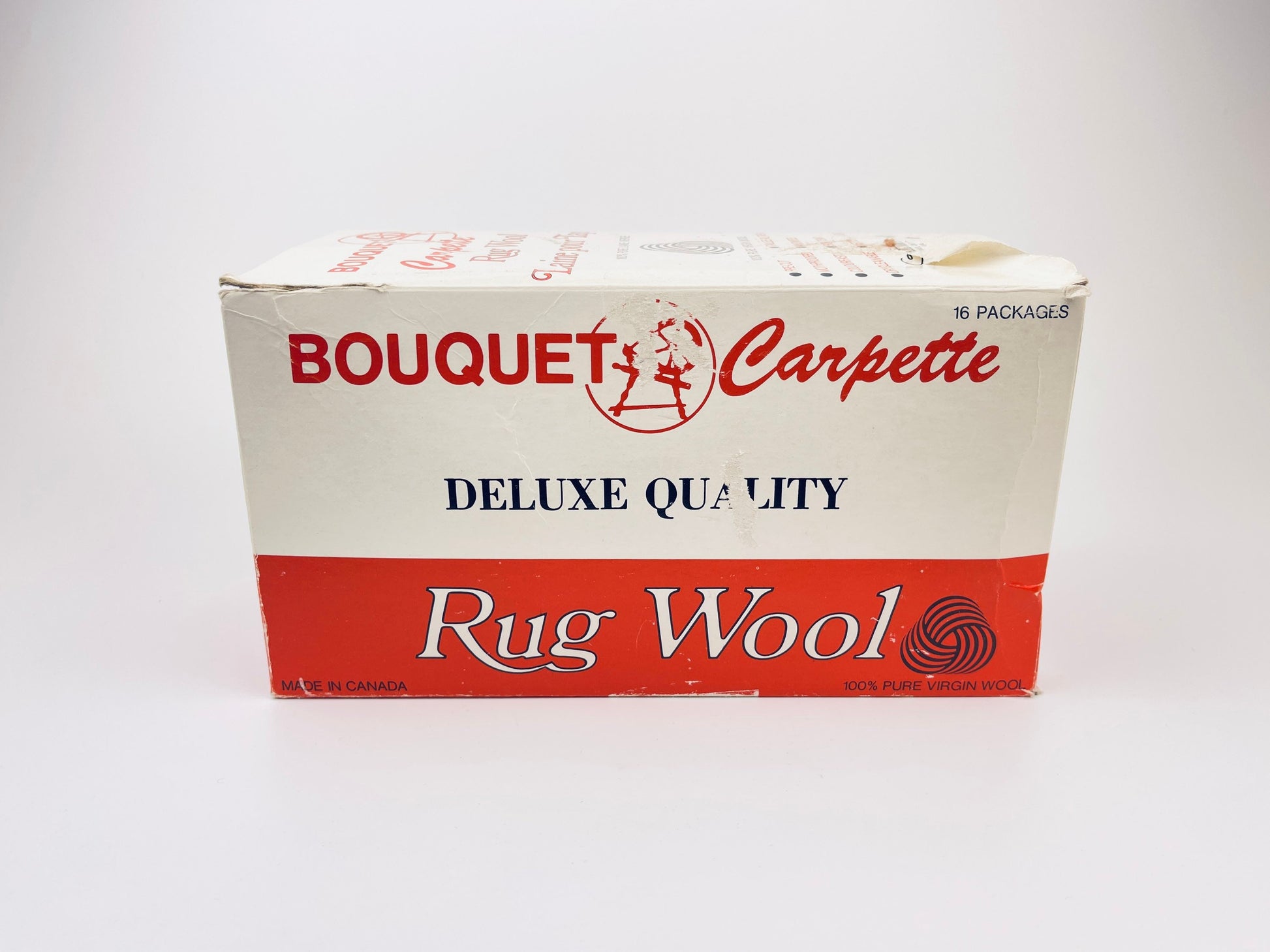 Product image for 'vintage beige wool rug yarn bouquet carpette spinrite yarns pure virgin wool 320 pieces package of two 2 canada made' (view 0c3d0a)