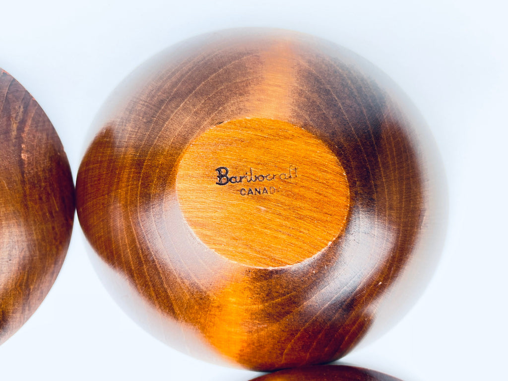 Product image for 'vintage oval wood salad bowls baribocraft canada set of four 4' (view 7d76be)