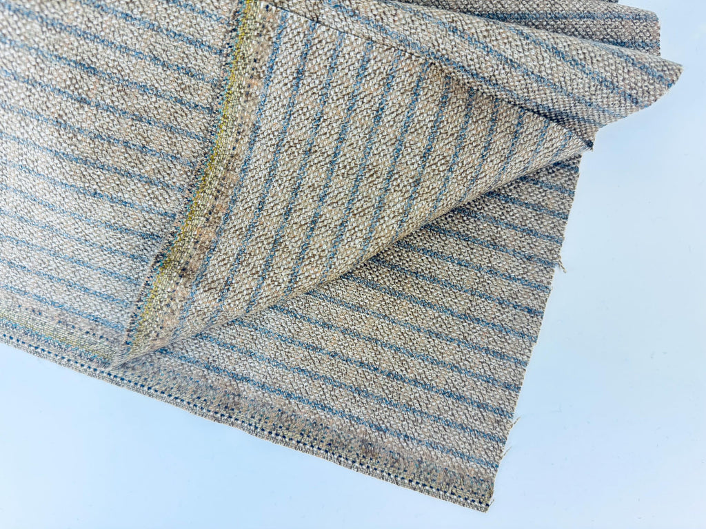 Product image for 'vintage brown grey striped suiting soft wool fabric material cuts sold separately' (view f2b87f)