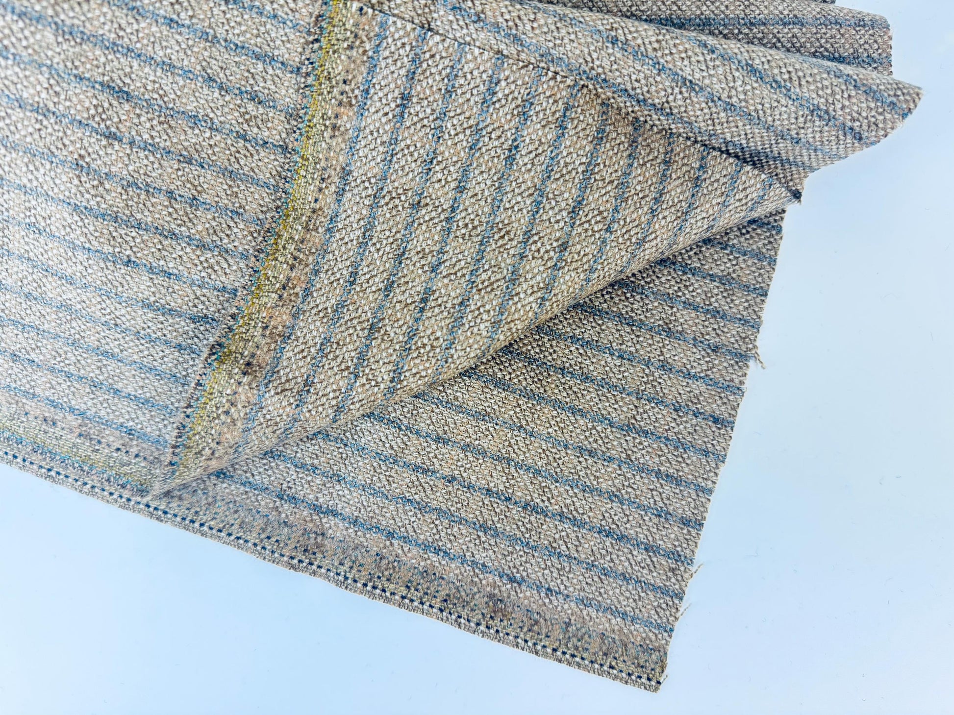 Product image for 'vintage brown grey striped suiting soft wool fabric material cuts sold separately' (view f2b87f)