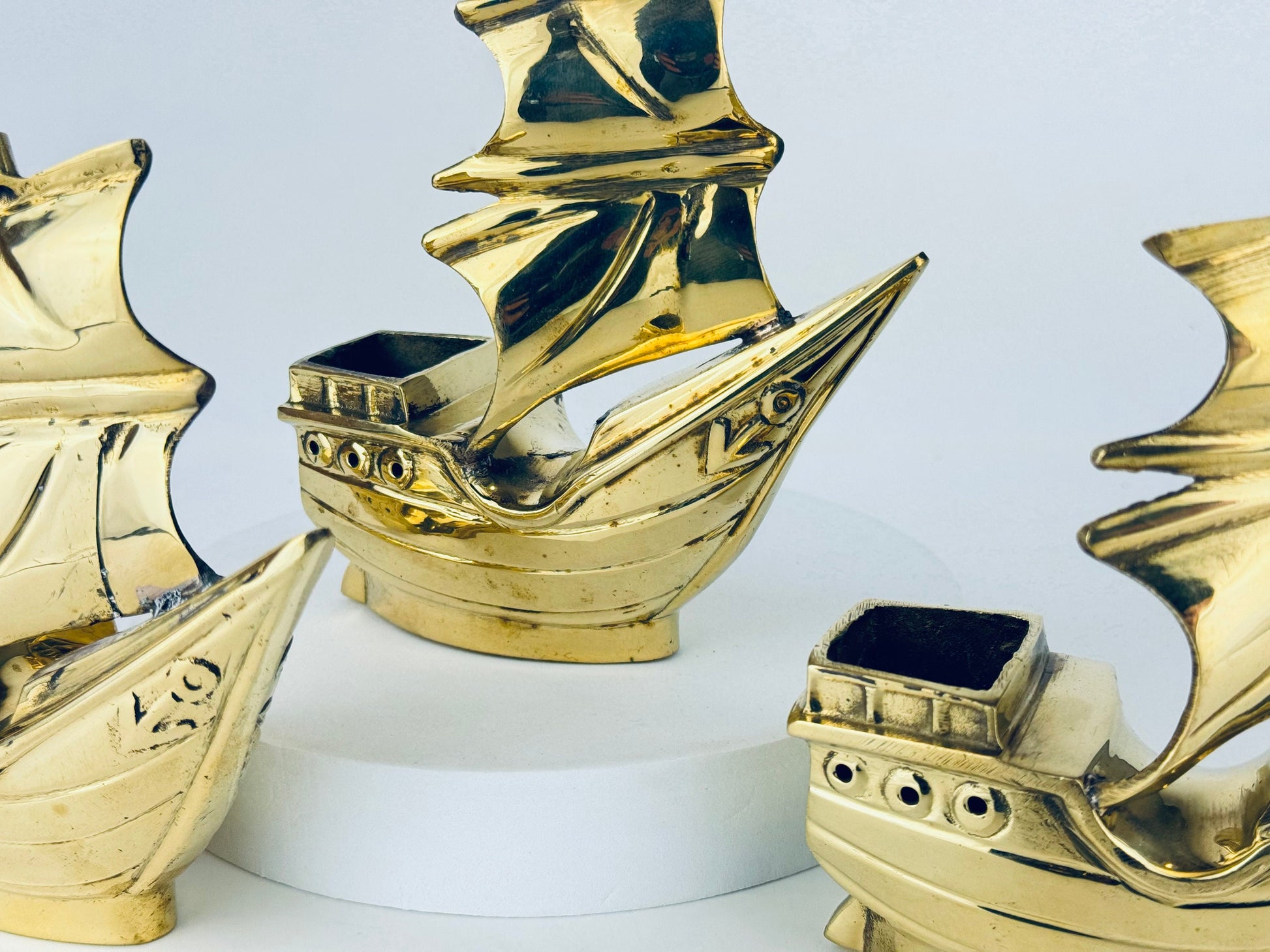 Product image for 'vintage brass pirate boat ship planter sculpture sold separately' (view cfe750)