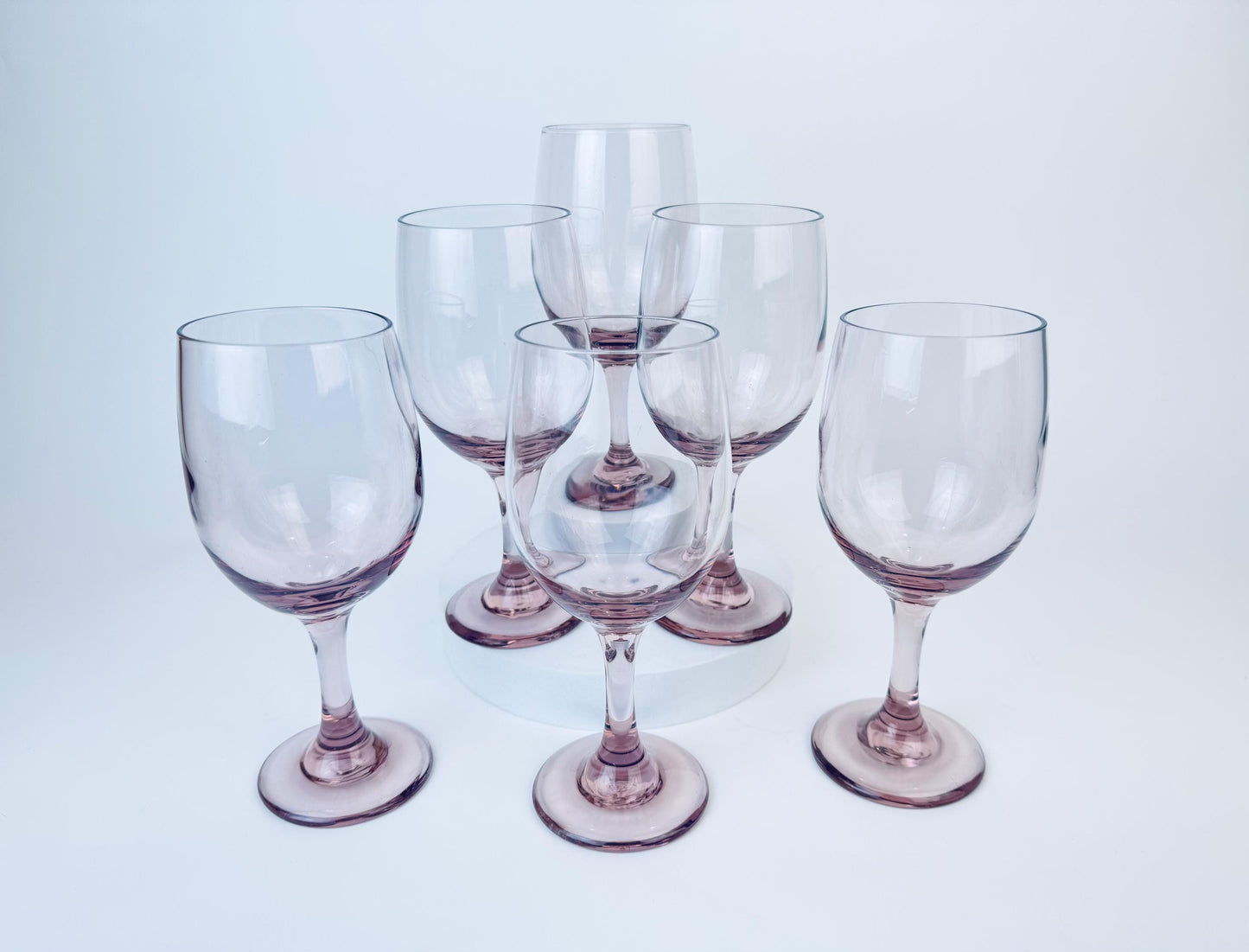 Product image for 'vintage plum purple libbey wine glasses set of six 6' (view 09034a)