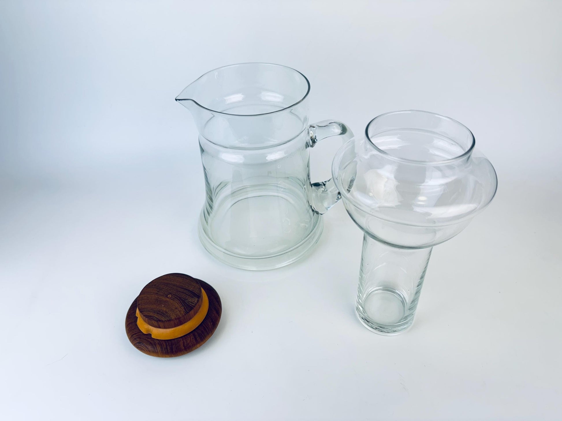 Product image for 'vintage teak wood glass pitcher with chiller insert made in thailand by winsome' (view 13f49b)
