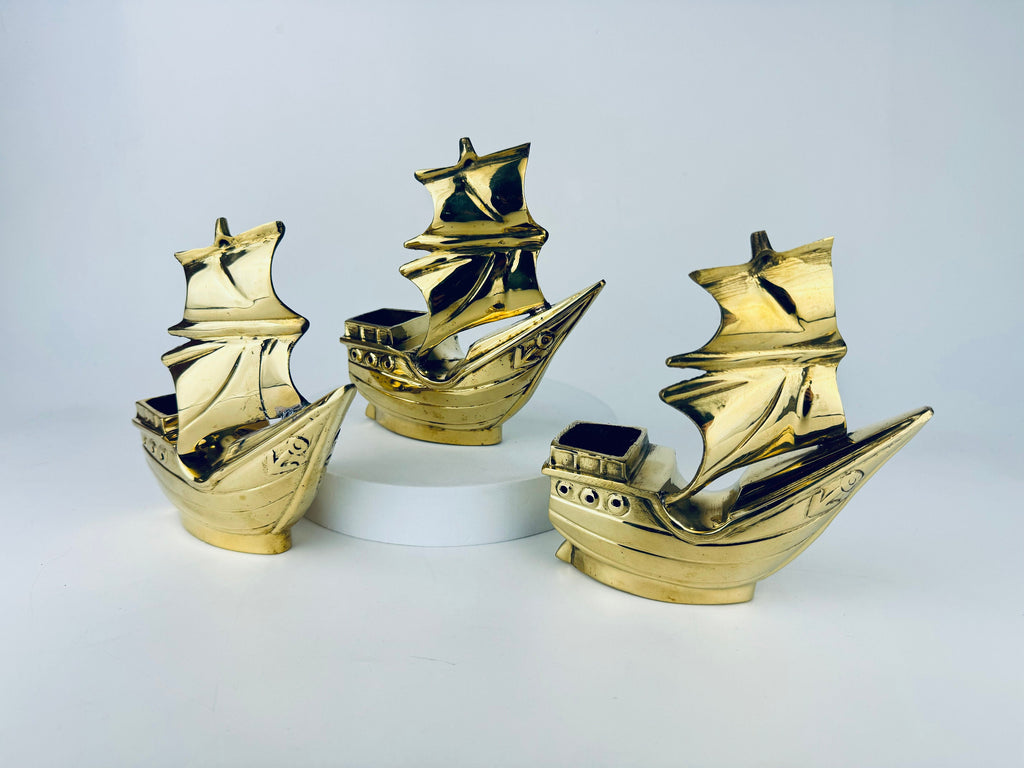 Product image for 'vintage brass pirate boat ship planter sculpture sold separately' (view 0c0913)