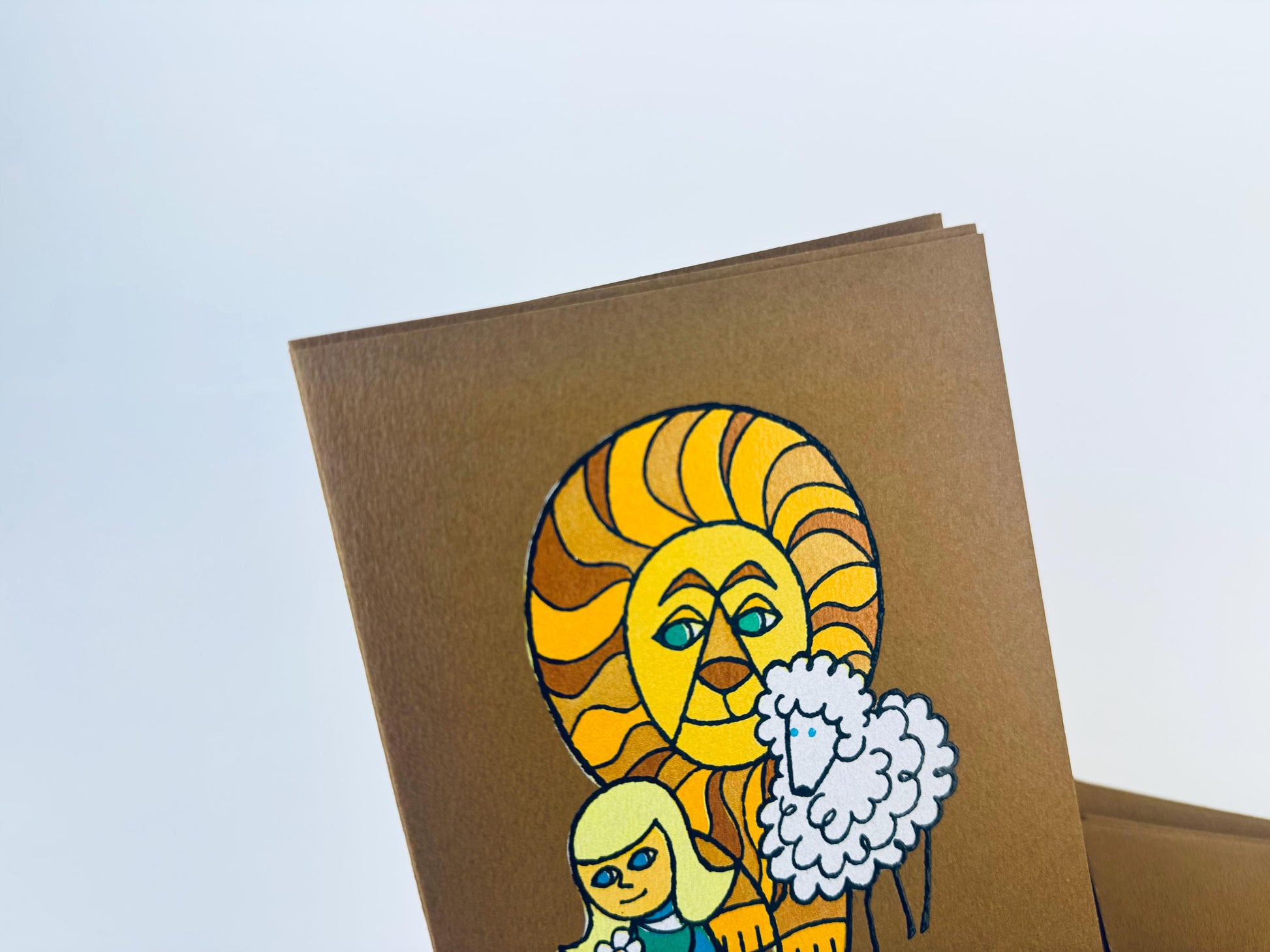 Product image for 'vintage embossed folksy girl lamb lion christmas cards seasonal cards envelopes set of eighteen 18 new old stock nos' (view 957eca)