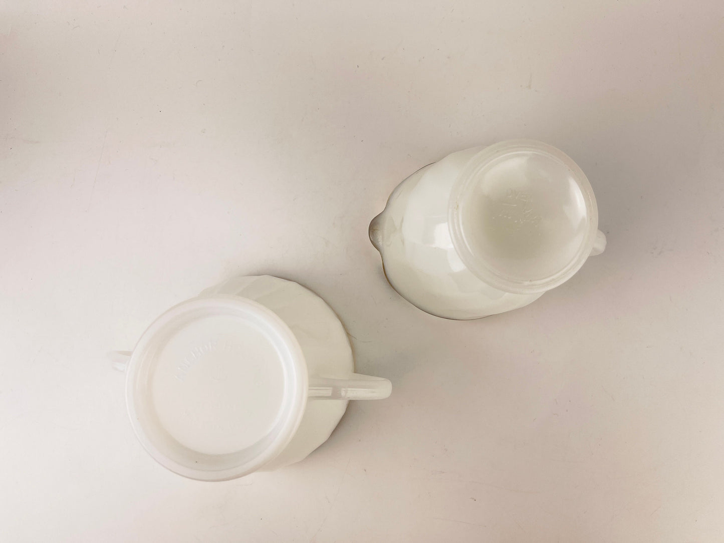 Product image for 'vintage fire king white gold gilt rim milk glass cream sugar bowl made in usa' (view 160624)