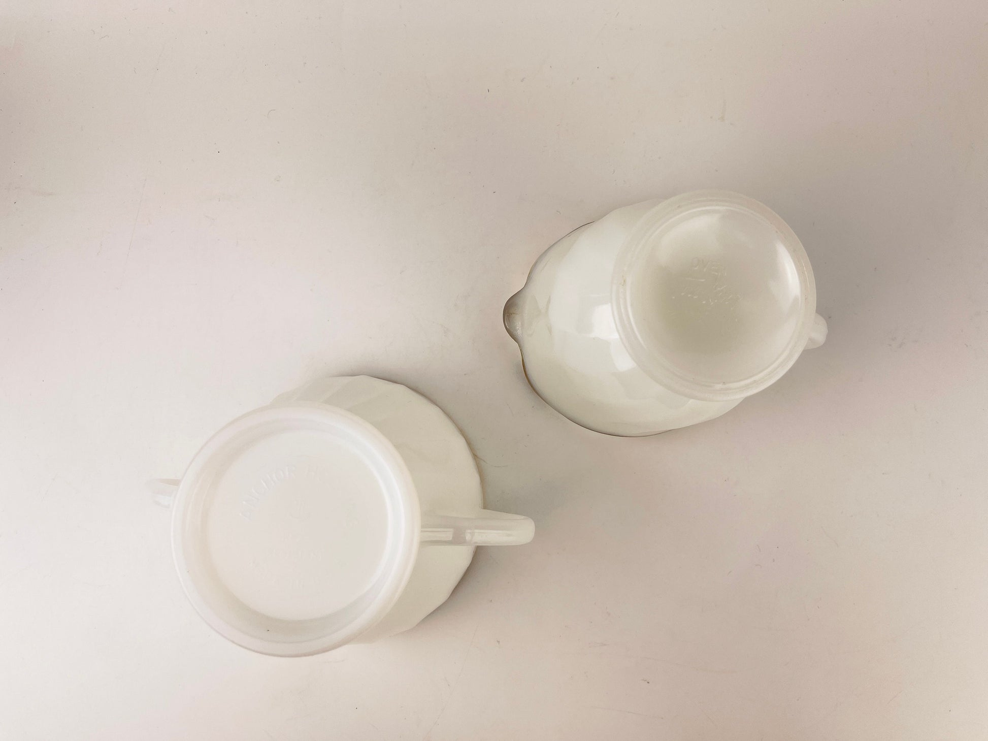 Product image for 'vintage fire king white gold gilt rim milk glass cream sugar bowl made in usa' (view 160624)