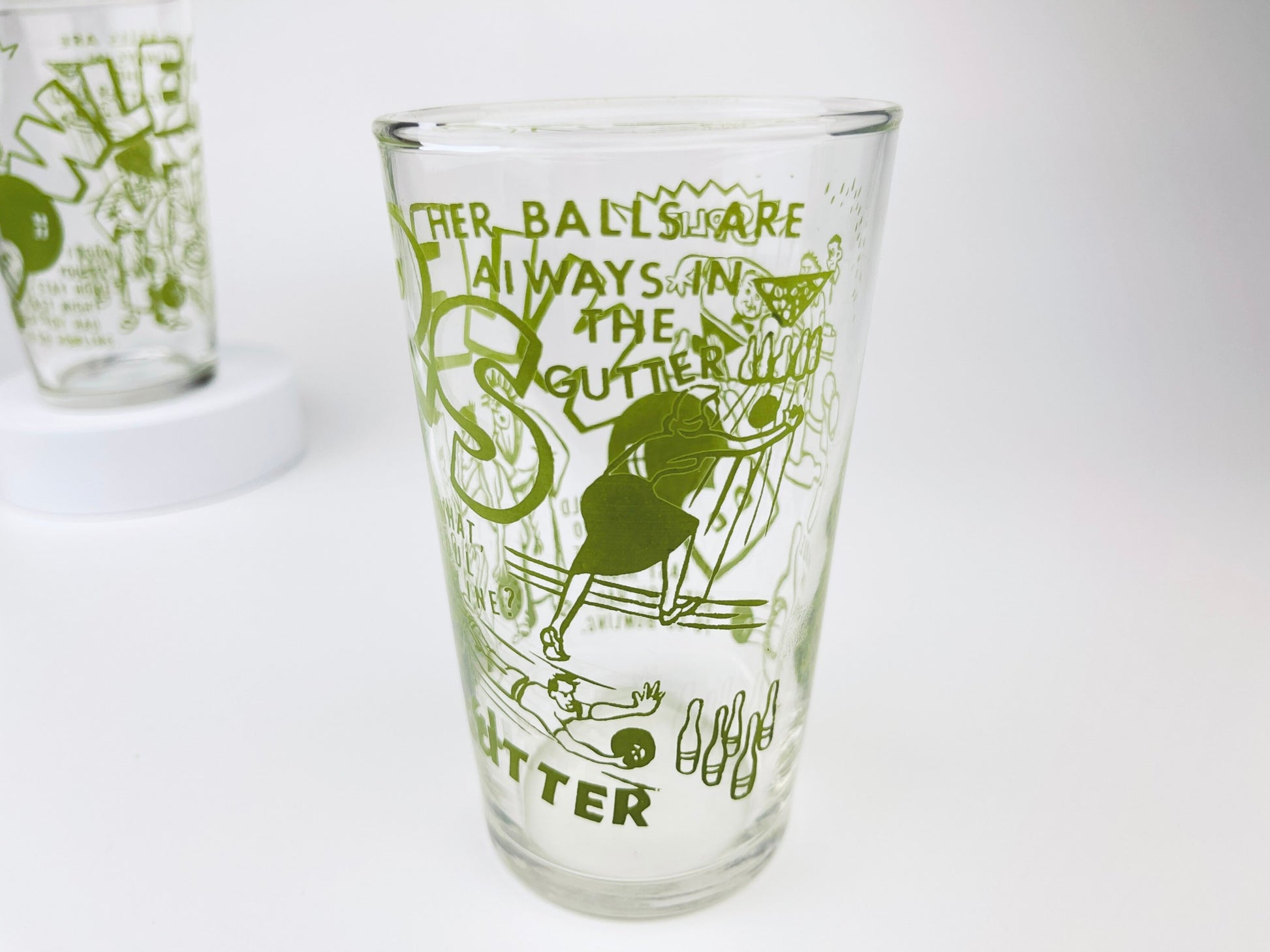 Product image for 'vintage bowling federal glasses set of two 2 bowler gift' (view ee2e5e)