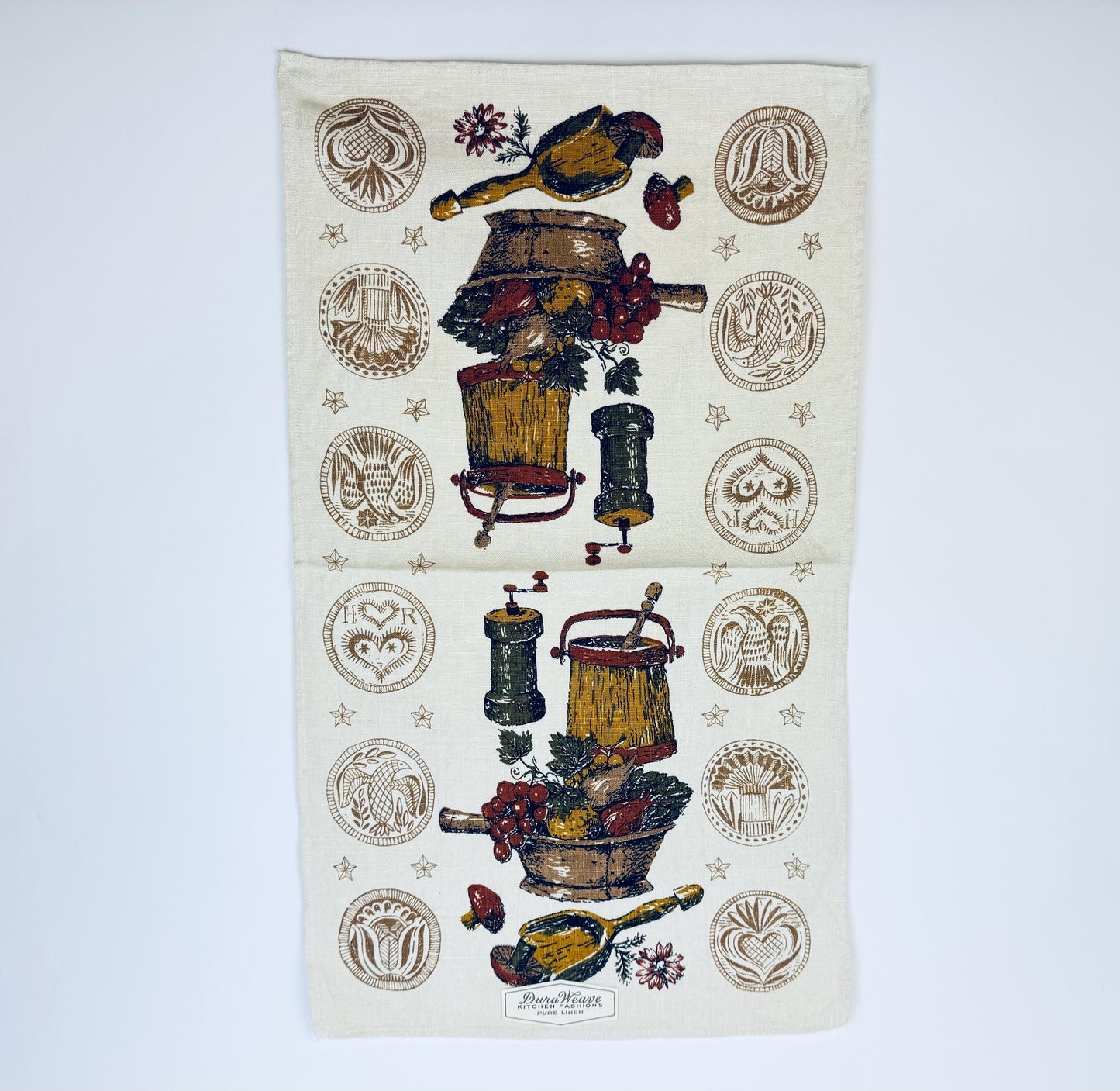 Product image for 'vintage old rustic kitchen linen tea towel duraweave kitchen fashions pure linen old country kitchen statement towel made in poland' (view 52cb7a)