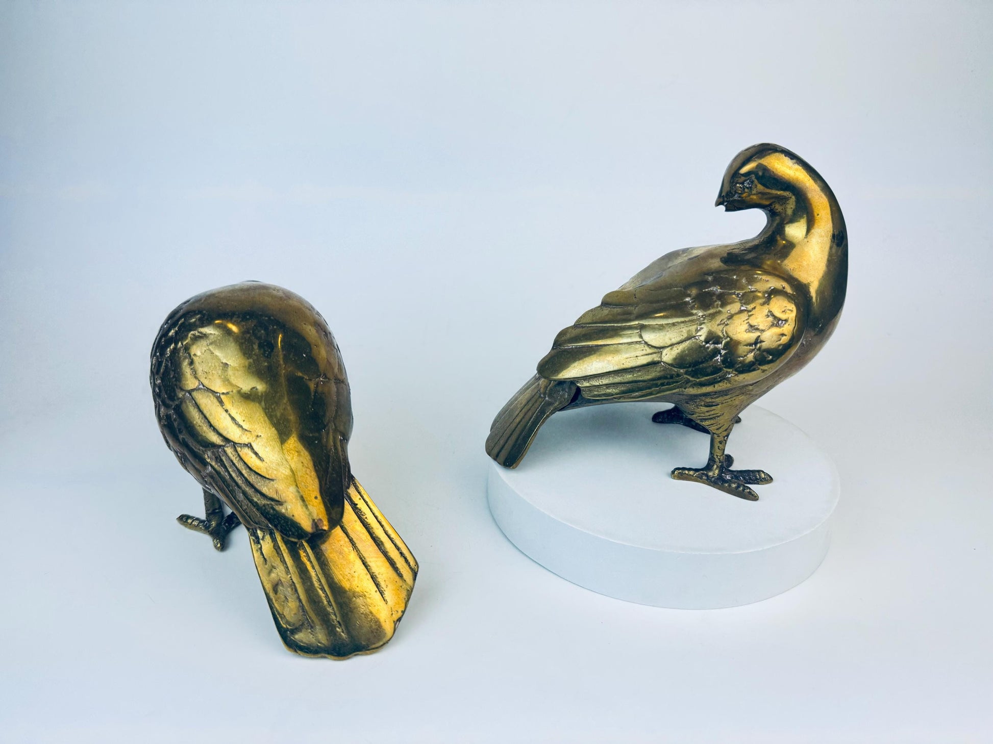 Product image for 'vintage solid brass figurine birds sculpture set of two 2' (view 17aac5)