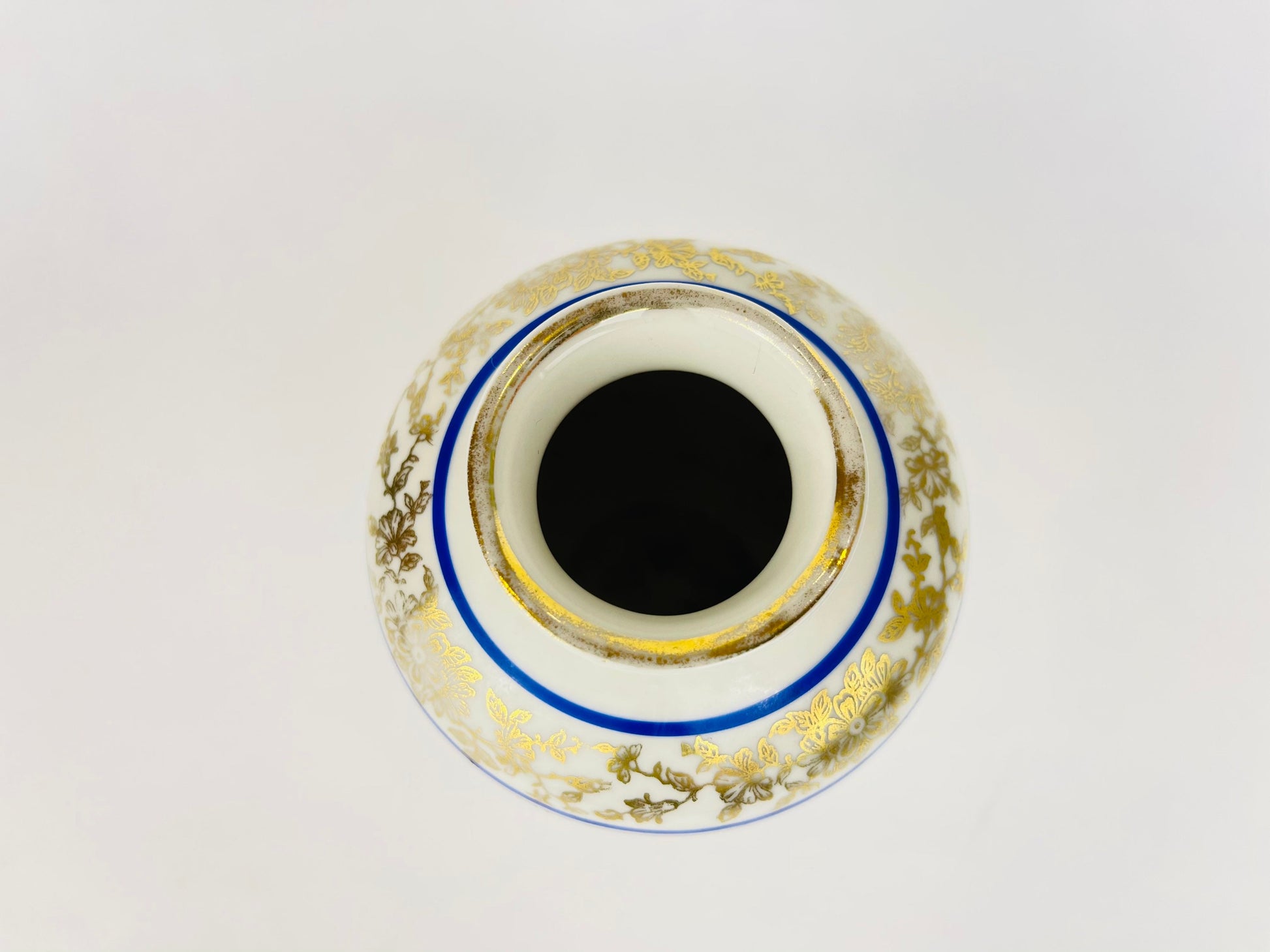 Product image for 'vintage bavaria crown germany patterned vase gold flower blue stripe' (view 2eefea)