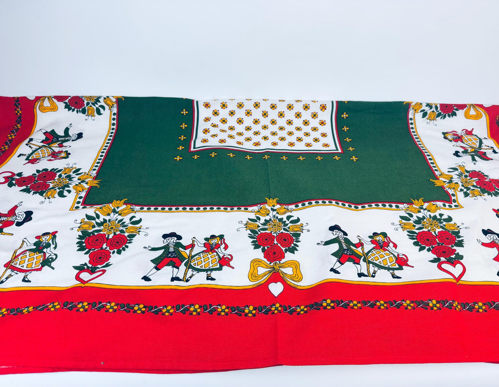 Product image for 'vintage folk art floral print edge square table cloth 40 x 40' (view 6a2af7)