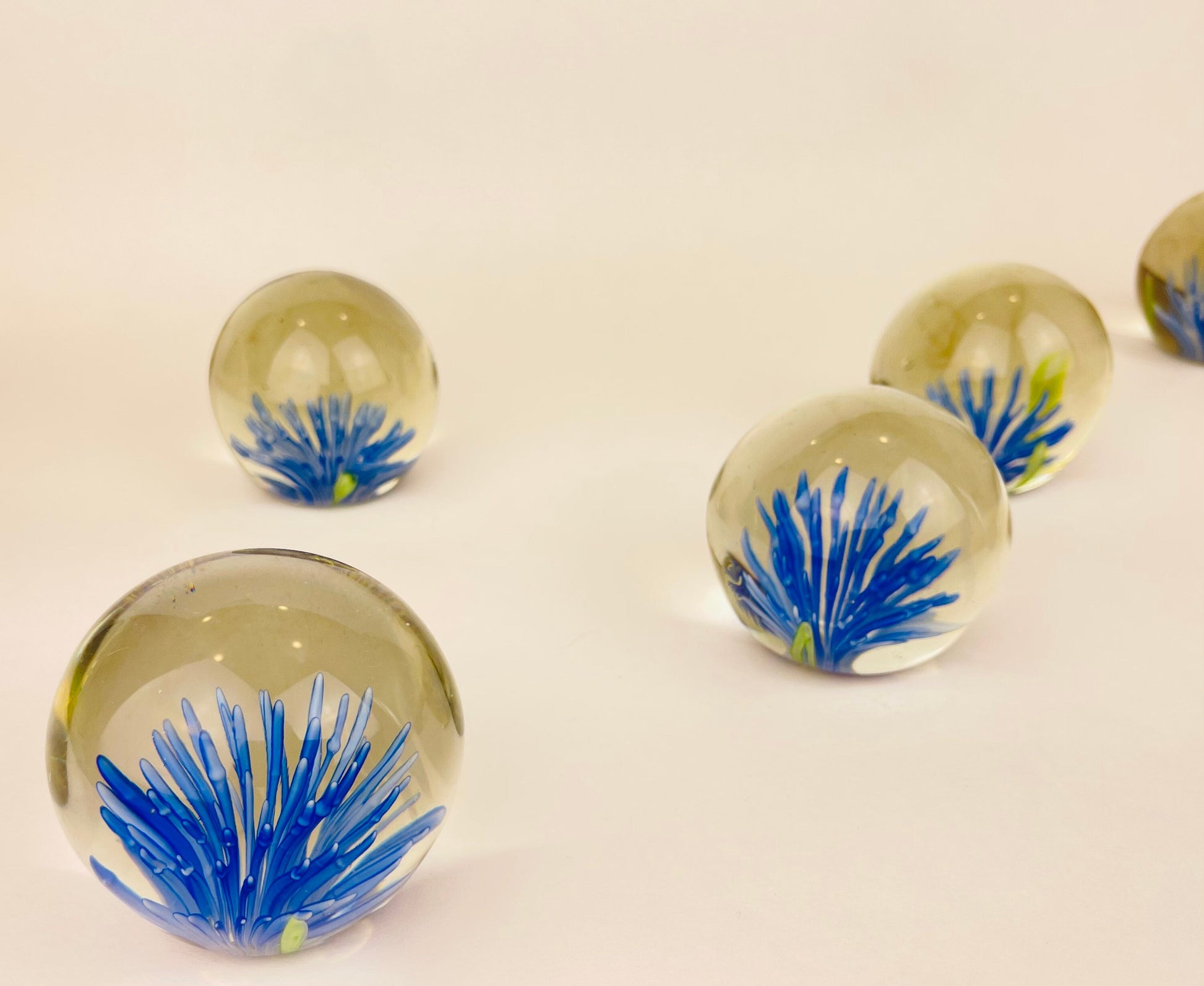 Product image for 'vintage heavy glass paperweight blue green sean anemone sold separately' (view dbd52f)
