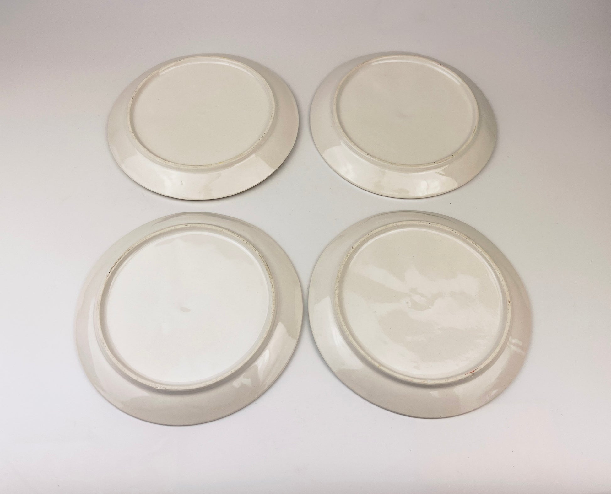 Product image for 'vintage 1970s white glazed ceramic fondue sushi plates set of 4' (view da6c52)