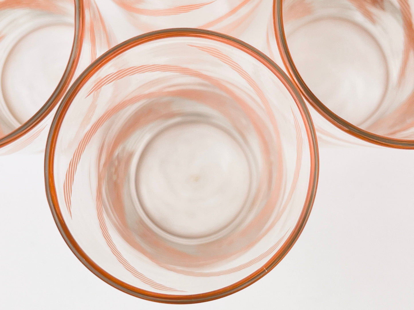 Product image for 'vintage pink chain pattern tall water glasses set of four 4' (view 30b92a)