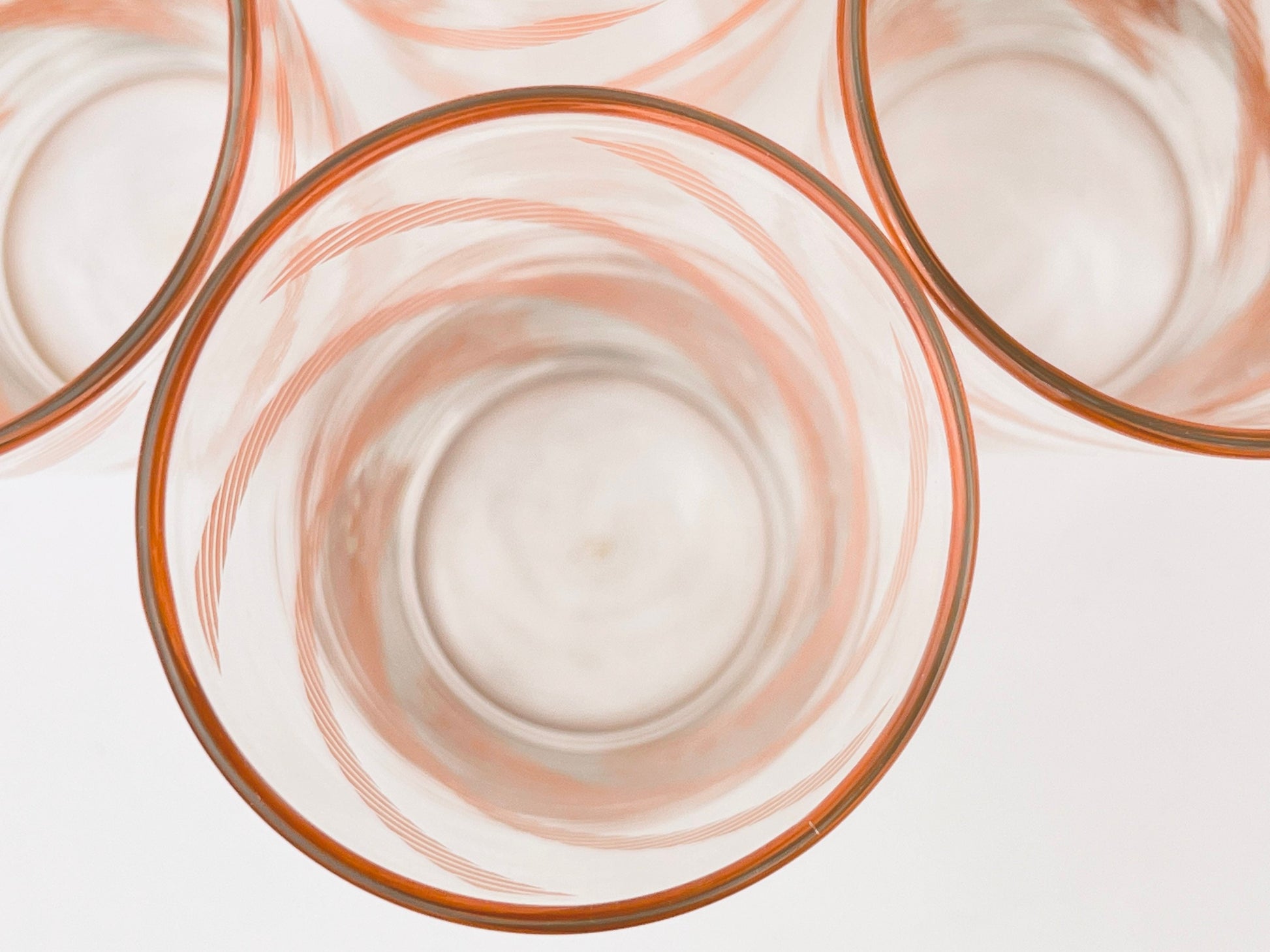 Product image for 'vintage pink chain pattern tall water glasses set of four 4' (view 30b92a)