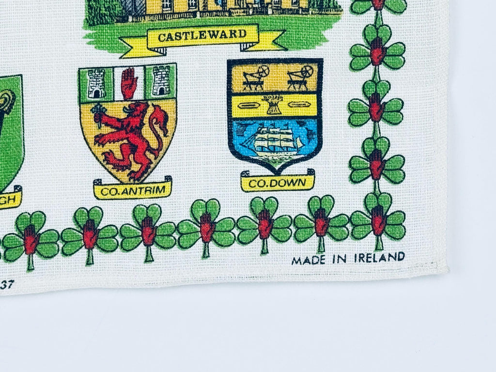 Product image for 'vintage pure irish linen northern ireland map tea towel ulster weavers made in ireland' (view 26227b)